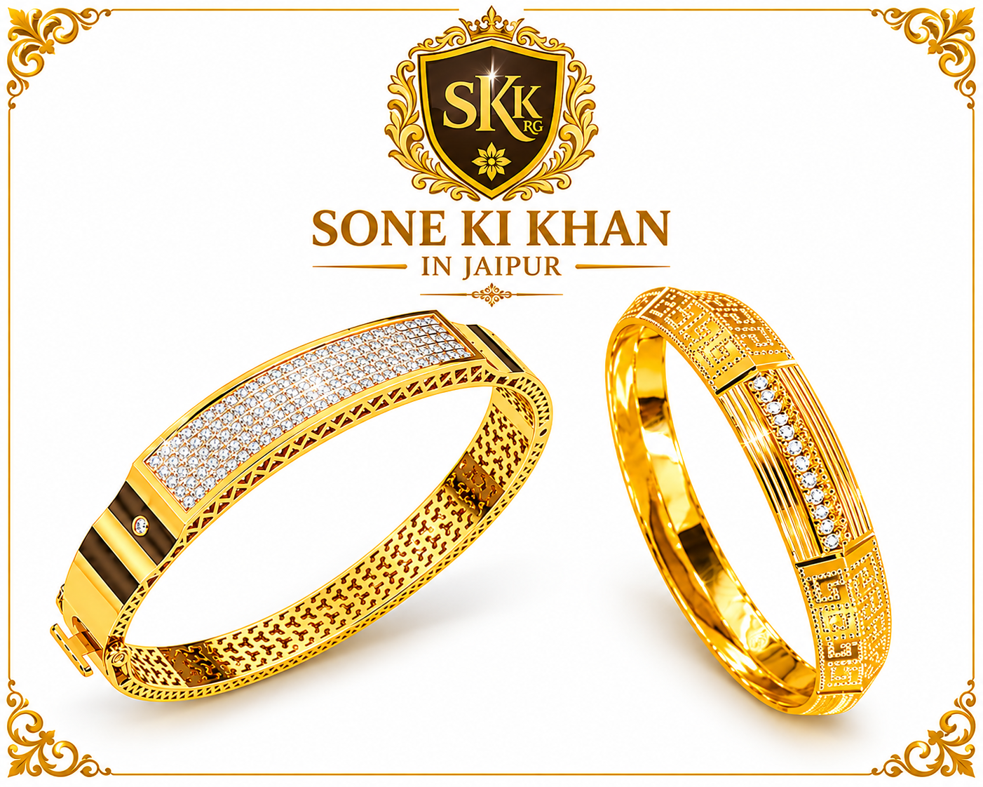 Men's Designer Gold Plated Kada