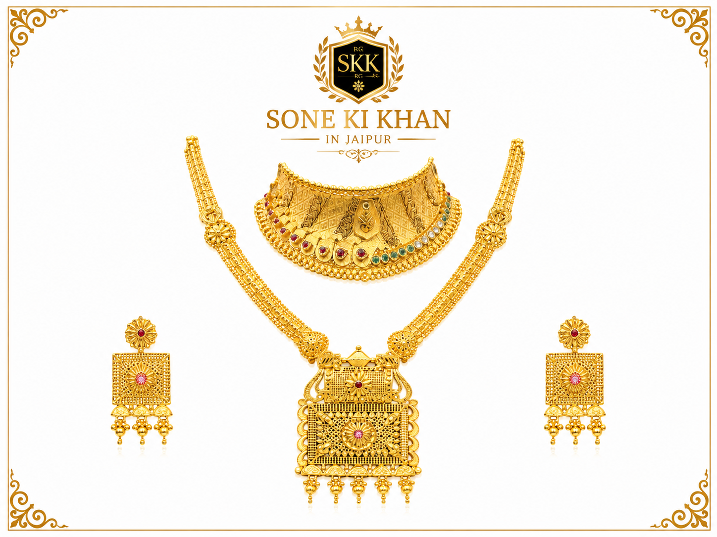 Royal Antique Gold Plated Necklace Set